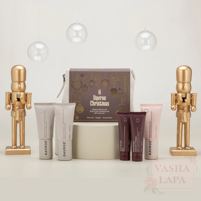 Рождественский туристический набор продуктов для волос Увлажнение Davroe Christmas Moisture Senses Travel Pack