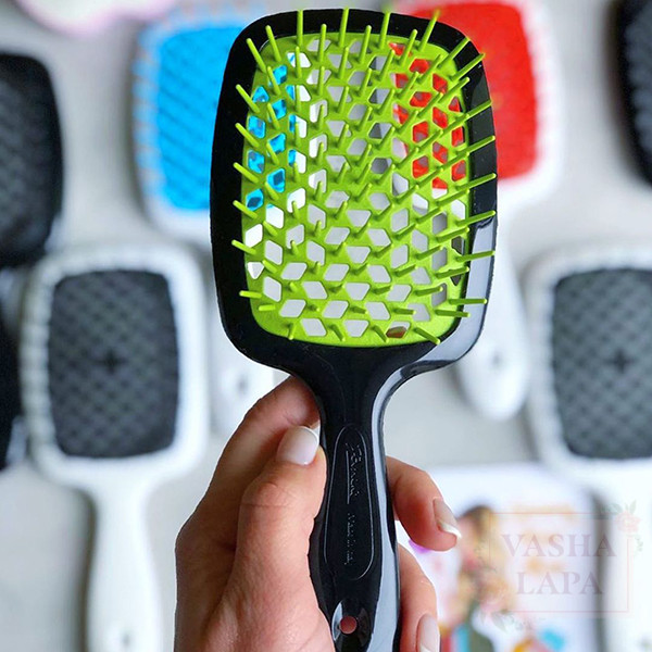 Расческа для волос Janeke 1830 Superbrush The Original Italian Black-Green Черно-зеленая