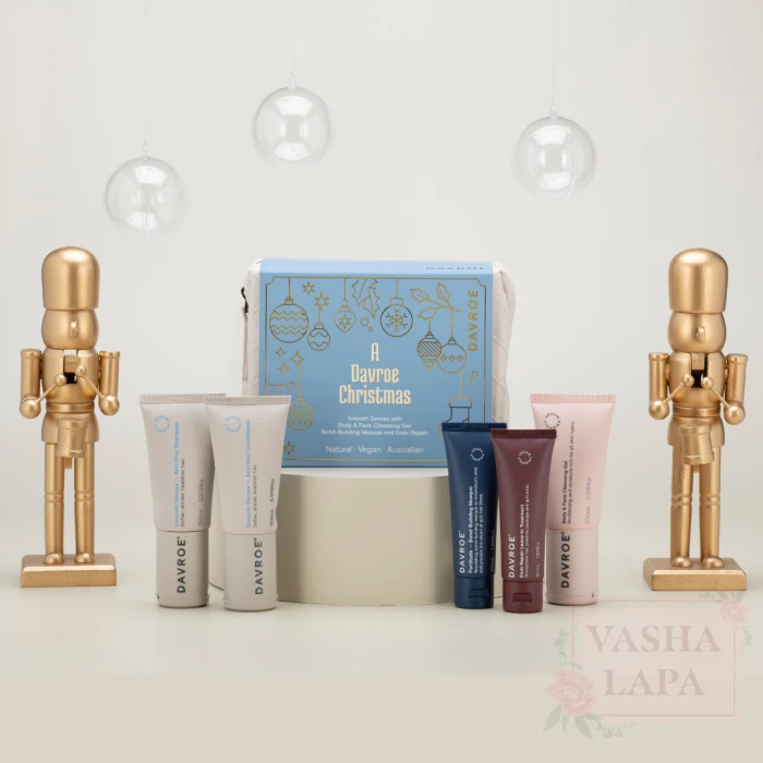 Рождественский туристический набор продуктов для гладкости волос Davroe Christmas Smooth Senses Travel Pack