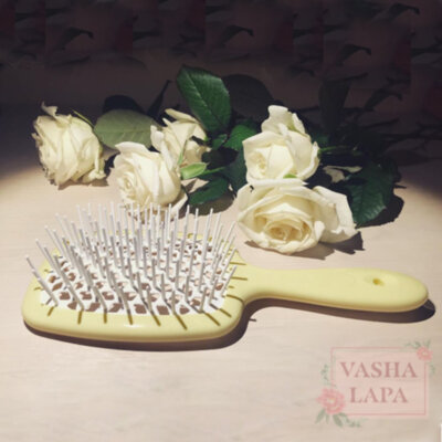 Щітка для волосся Janeke 1830 Superbrush The Original Italian Yellow-White Жовто-біла