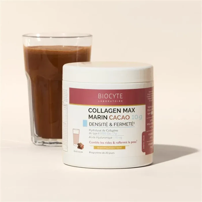 Напиток с коллагеном 10 г и гиалуроновой кислотой со вкусом какао Biocyte Collagen Max Marin Cacao 10g