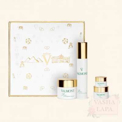 Фирменный косметический набор Valmont Prime Renewing Pack Retail Set Gold