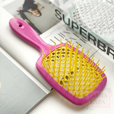 Щітка для волосся Janeke 1830 Superbrush The Original Italian Pink-Yellow Рожево-жовта