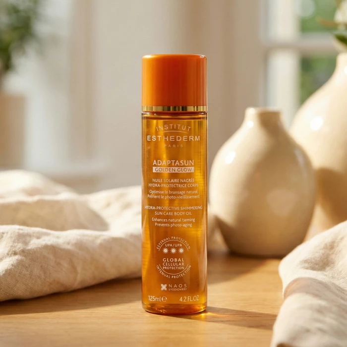 Масло для тела с шимером и солнцезащитой Institut Esthederm Adaptasun Golden Glow Hydra-Protective Shimmering Sun Care Body Oil