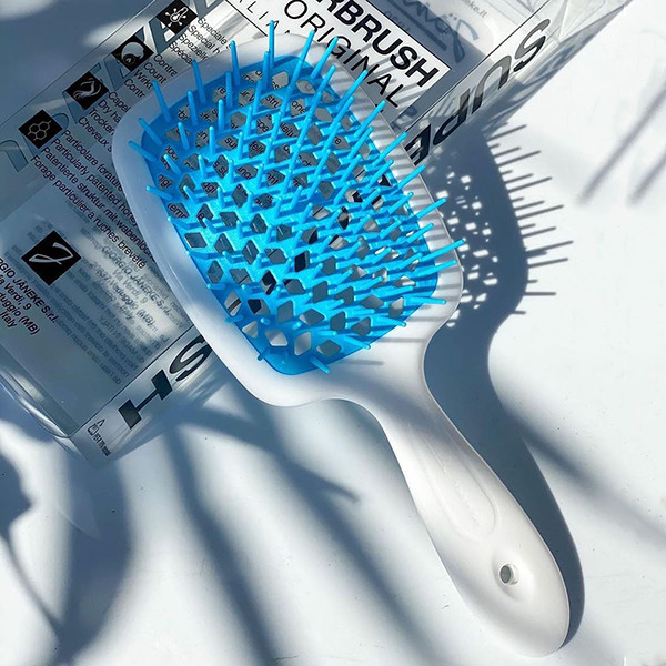 Щітка для волосся Janeke 1830 Superbrush The Original Italian White-Blue Біло-синій