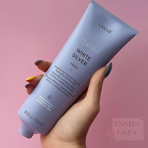 Тонирующая маска для нейтрализации желтого оттенка Lakme Teknia White Silver Mask