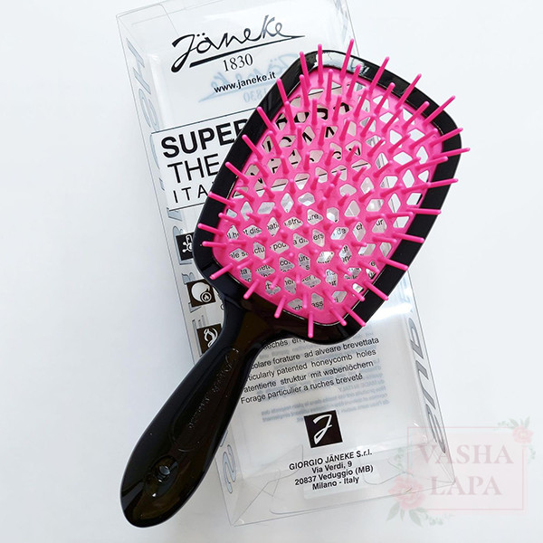 Расческа для волос Janeke 1830 Superbrush The Original Italian Black-Pink Черно-розовая