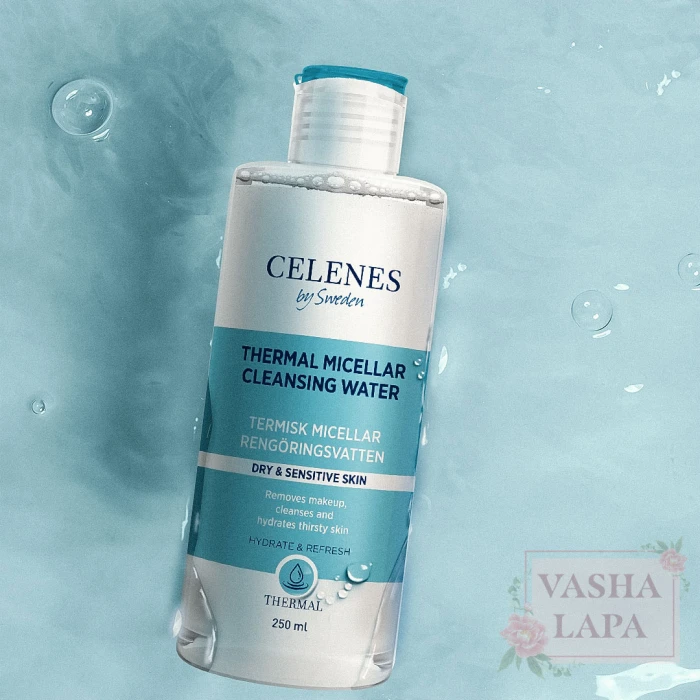 Термальна міцелярна вода для сухої та чутливої шкіри Celenes Thermal Micellar Cleansing Water