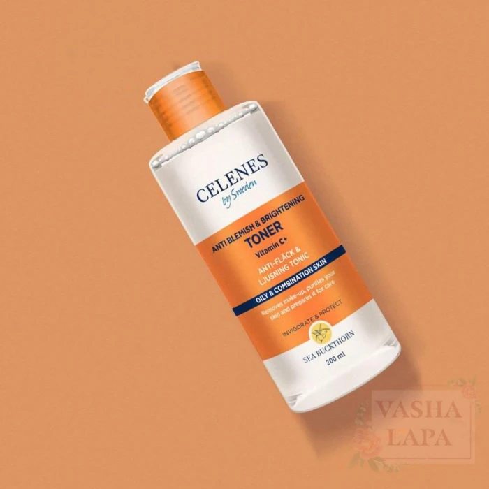 Осветляющий тоник с облепихой для жирной и комбинированной кожи Celenes Sea Buckthorn Anti Blemish & Brightening Toner