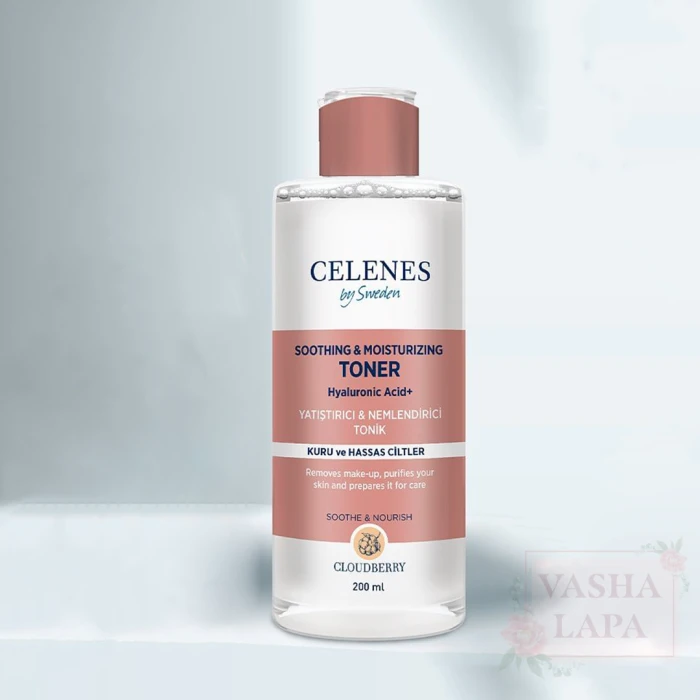 Успокаивающий тоник с морошкой для сухой и чувствительной кожи Celenes Cloudberry Soothing & Moisturizing Toner