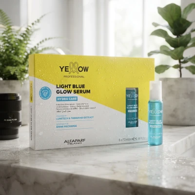 Сыворотка в ампулах для увлажнения и блеска волос Yellow Hydra Care Light Blue Glow Serum