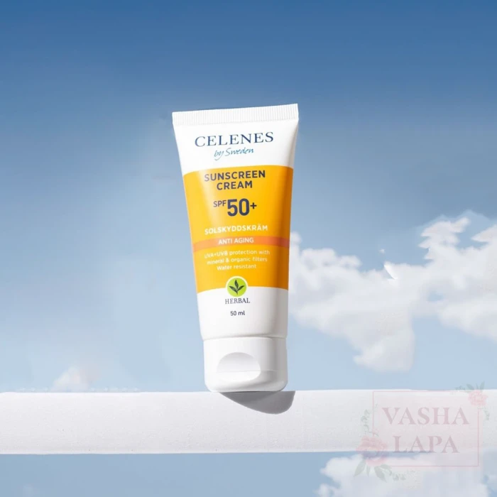 Солнцезащитный крем против старения Celenes Sunscreen Cream SPF 50+ Anti Aging