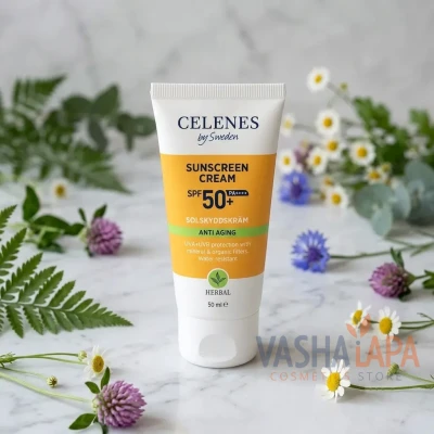 Сонцезахисний крем проти старіння Celenes Sunscreen Cream SPF 50+ Anti Aging