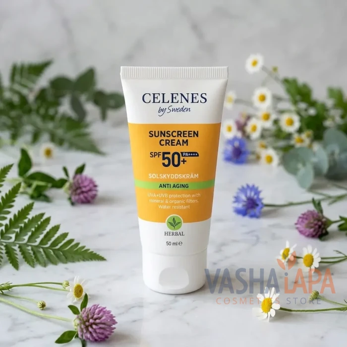 Сонцезахисний крем проти старіння Celenes Sunscreen Cream SPF 50+ Anti Aging