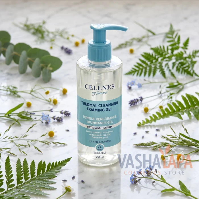 Термальний очищувальний гель для сухої та чутливої шкіри Celenes Thermal Cleansing Foaming Gel Dry & Sensitive Skin