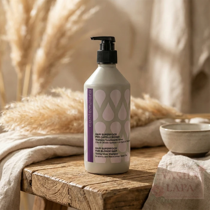 Тонирующий шампунь Холодный блонд Соntempora Hair Superfood For Blonde Hair Toning Silver Shampoo