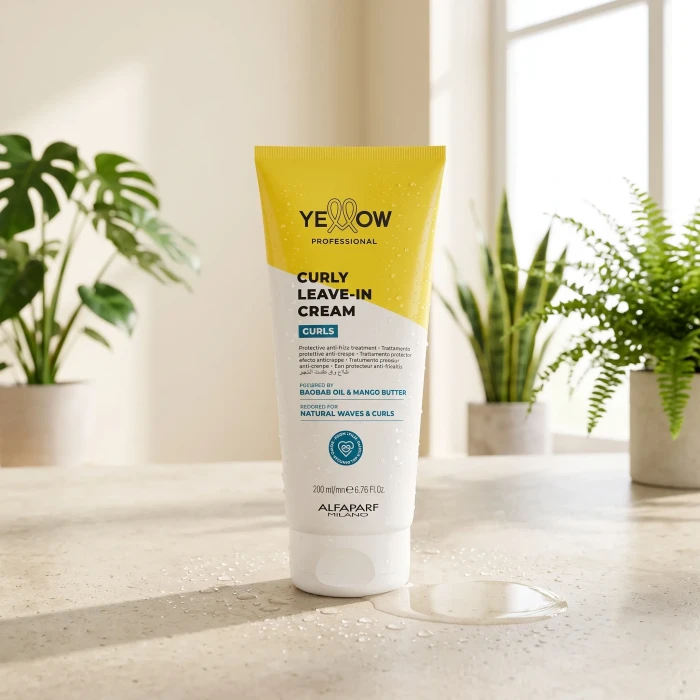Несмываемый крем для вьющихся волос с термозащитой Yellow Curls Leave-In Cream