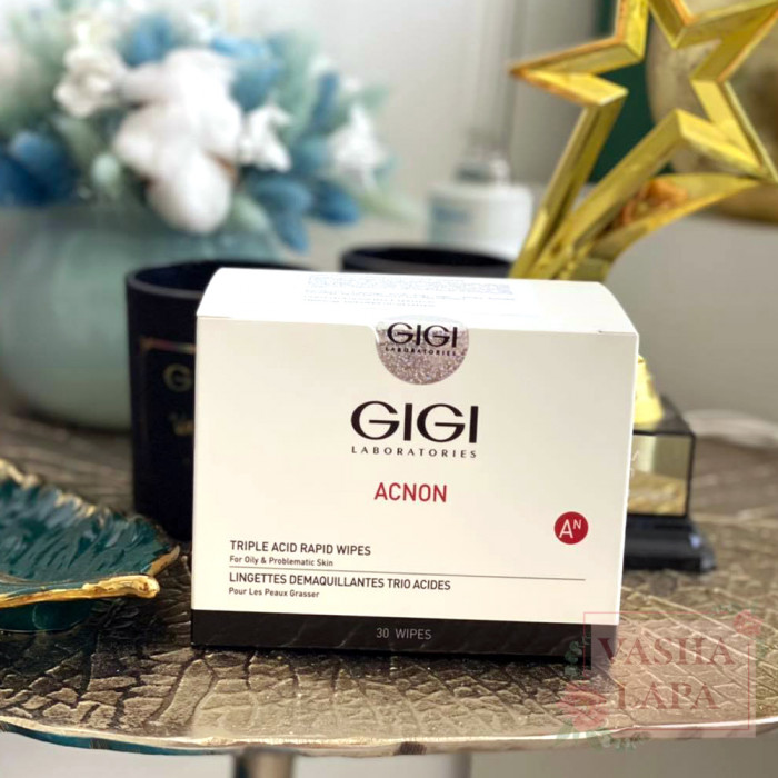 Трехкислотные одноразовые спонжи GiGi Acnon Triple Acid Rapid Wipes