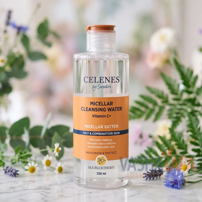 Мицеллярная вода с облепихой для жирной и комбинированной кожи Celenes Sea Buckthorn Micellar Cleansing Water Oily & Combination Skin