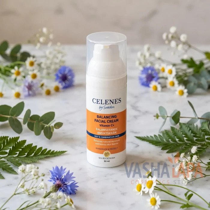 Балансирующий крем с облепихой для жирной и комбинированной кожи Celenes Sea Buckthorn Balancing Facial Cream Oily & Combination Skin