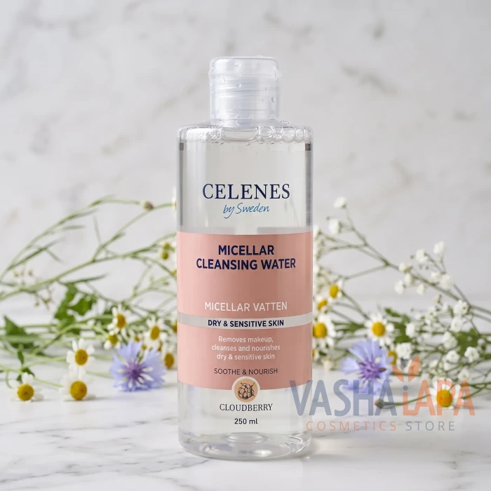Мицеллярная вода с морошкой для сухой и чувствительной кожи Celenes Cloudberry Micellar Cleansing Water