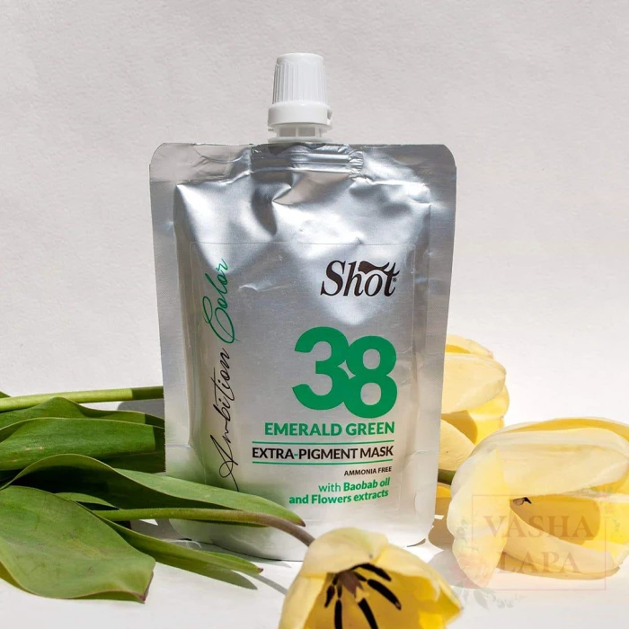 Тонирующая маска экстра пигмент Shot Ambition Color Extra Pigment Mask 38 Emerald green