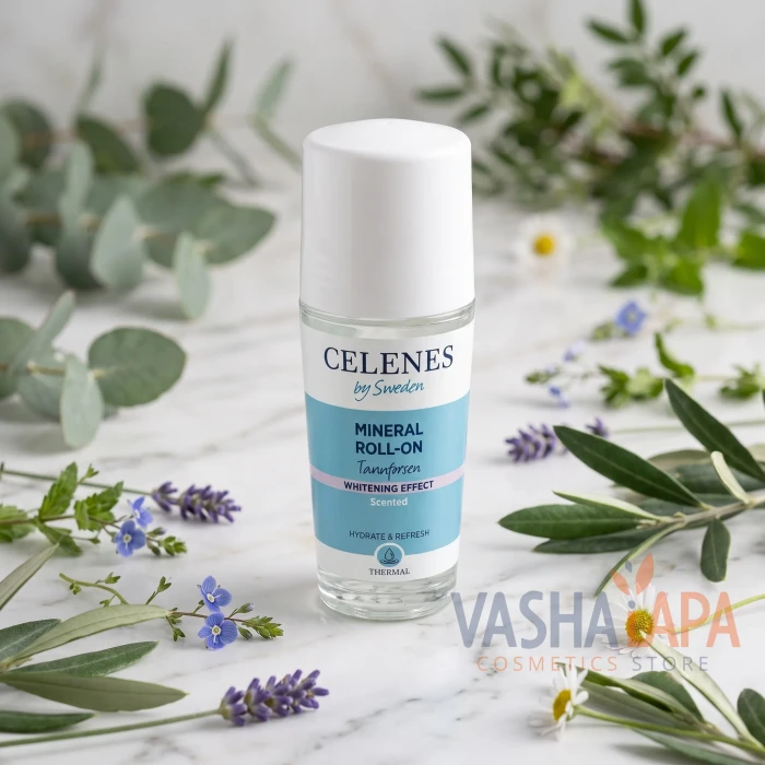 Термальный роликовый дезодорант с осветляющим эффектом Celenes Thermal Mineral Roll On 2-in-1 Whitening Tannforsen