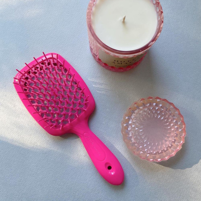 Расческа для волос Janeke 1830 Superbrush The Original Italian Pink Neon Розовый неон