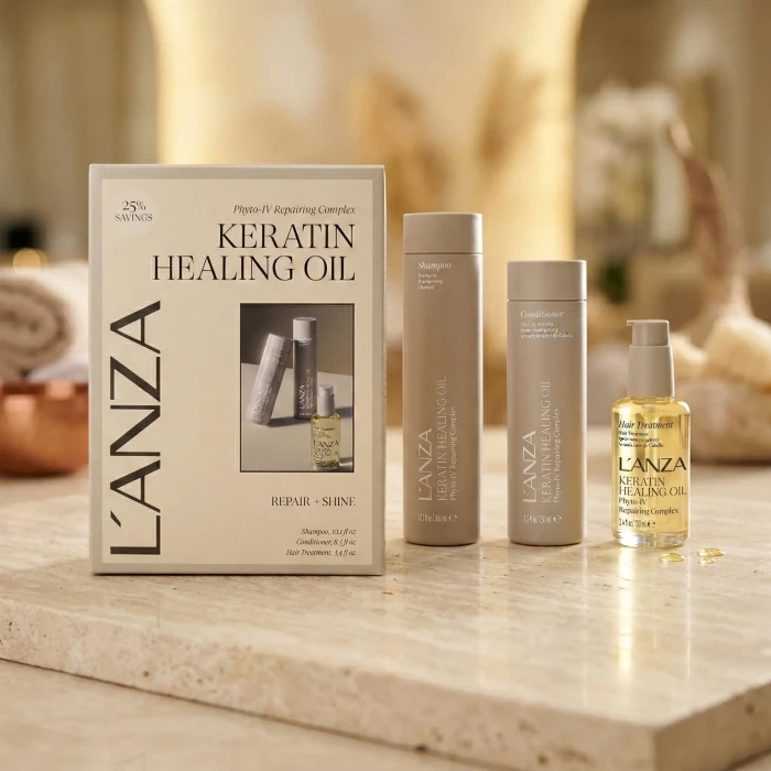 Восстанавливающий набор для волос L'anza Keratin Healing Oil Holiday Trio Box