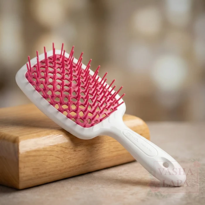 Расческа для волос Janeke 1830 Small Superbrush The Original Italian White-Raspberry Бело-малиновая