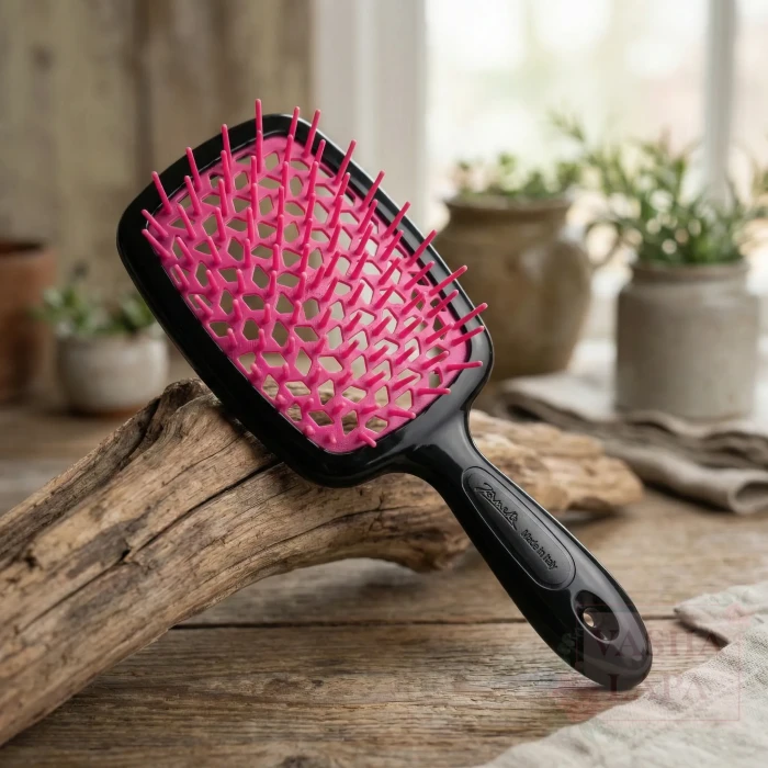 Расческа для волос Janeke 1830 Superbrush The Original Italian Black-Raspberry Черно-малиновая