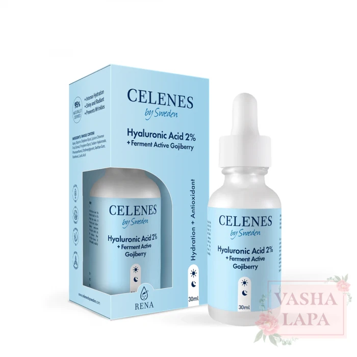 Увлажняющая сыворотка с гиалуроновой кислотой Celenes Hyaluronic Acid %2 + Ferment Active Gojiberry