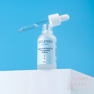 Увлажняющая сыворотка с гиалуроновой кислотой Celenes Hyaluronic Acid %2 + Ferment Active Gojiberry