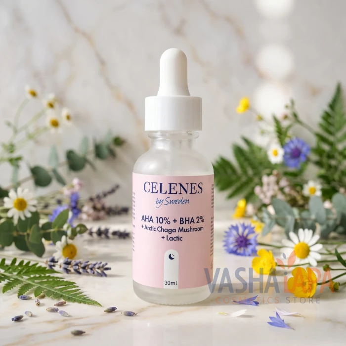 Пилинг-сыворотка с кислотами Celenes AHA10% + BHA2% + Arctic Chaga Mushroom + Lactic
