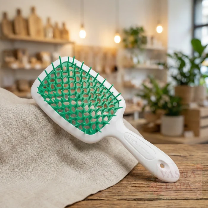 Расческа для волос Janeke 1830 Superbrush The Original Italian White-Turquoise Бело-бирюзовая
